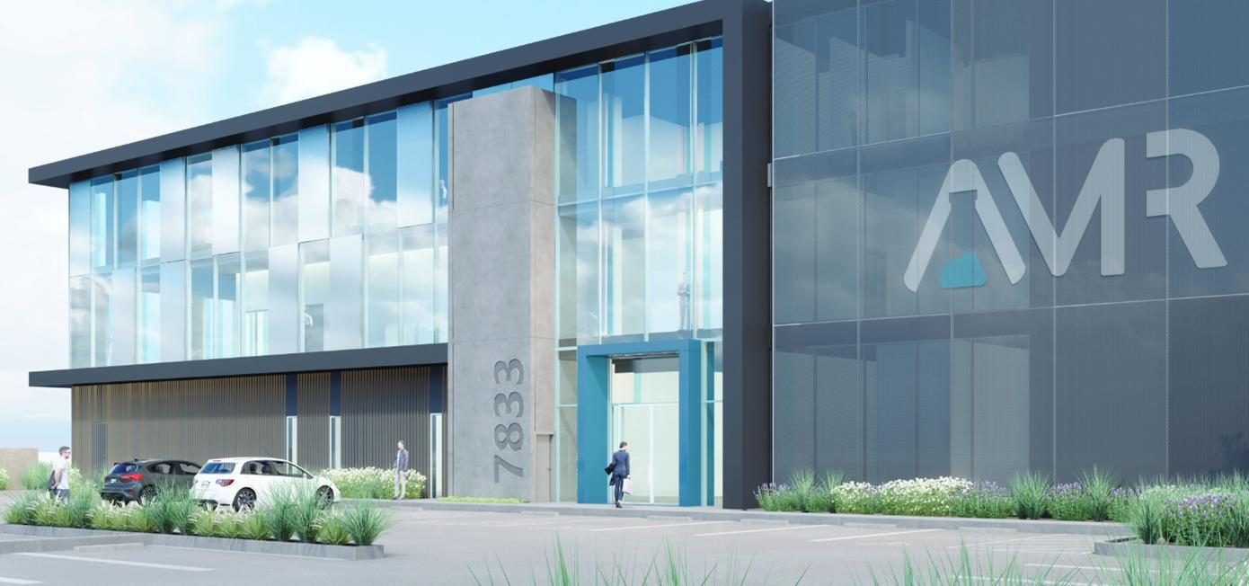 AMR Labs facility exterior rendering