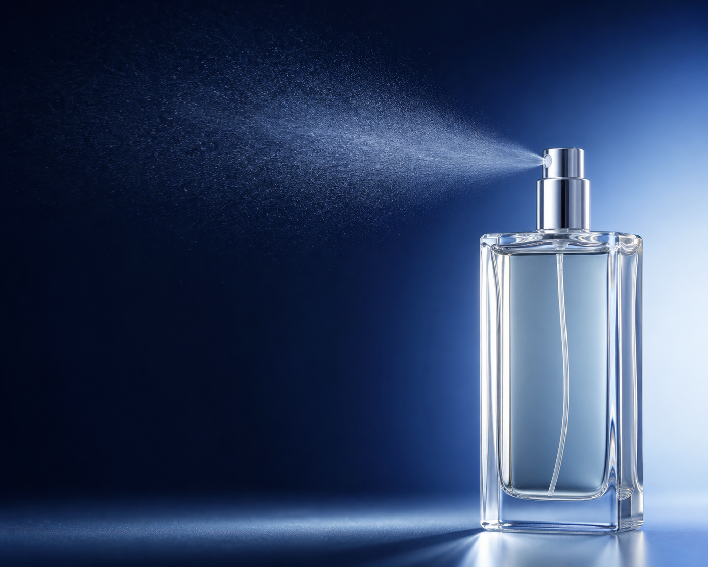 Unbranded fine fragrance atomizer releasing a soft mist