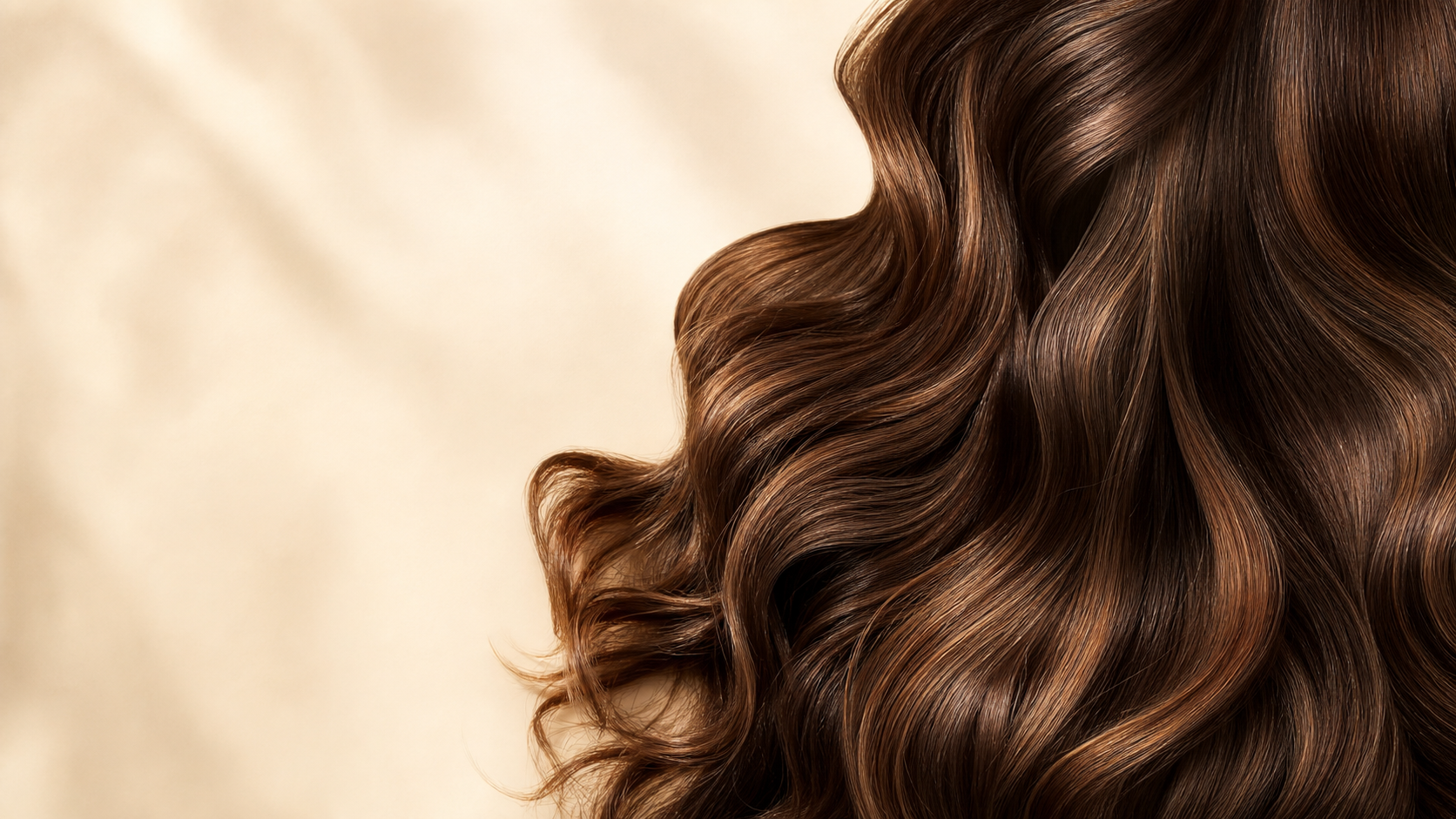 Wavy brown hair representing haircare formulation